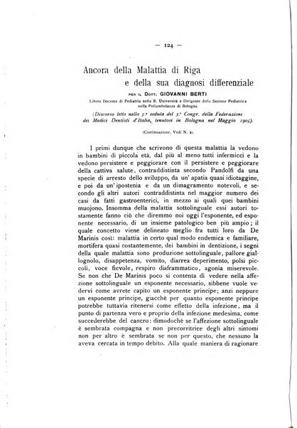 La stomatologia periodico mensile