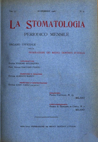 La stomatologia periodico mensile