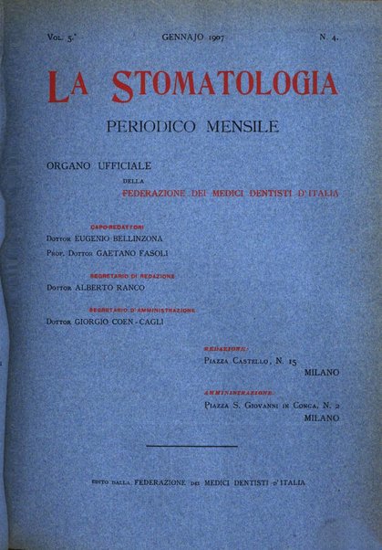 La stomatologia periodico mensile