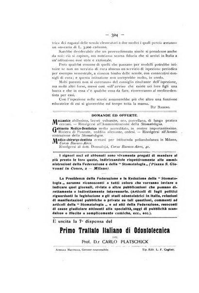 La stomatologia periodico mensile