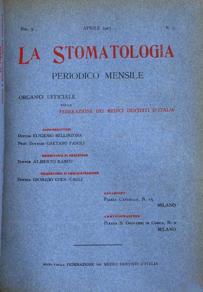 La stomatologia periodico mensile