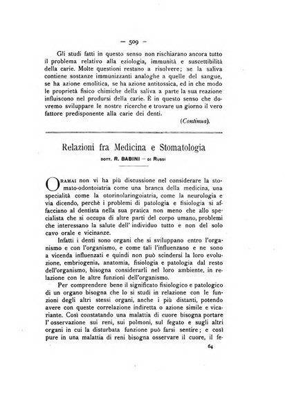 La stomatologia periodico mensile