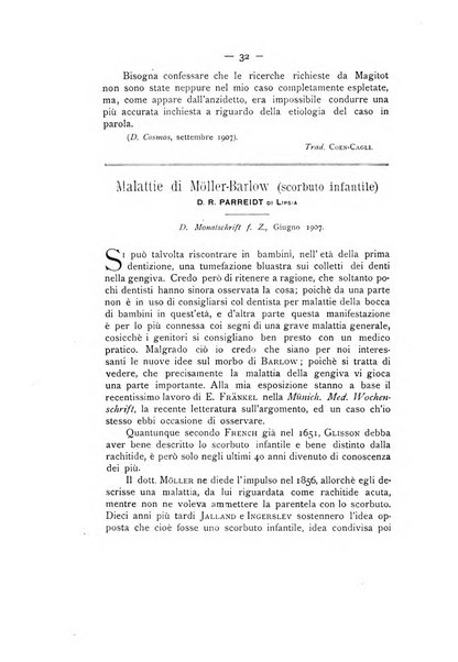 La stomatologia periodico mensile