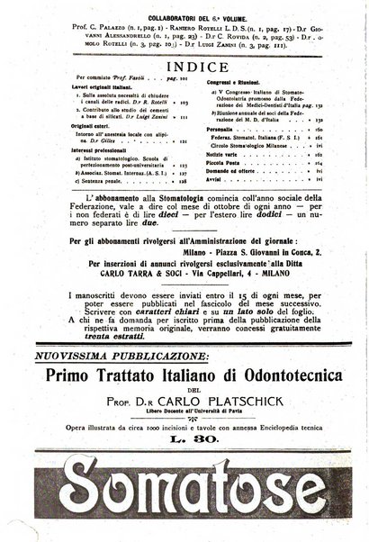 La stomatologia periodico mensile