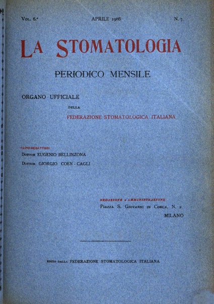 La stomatologia periodico mensile