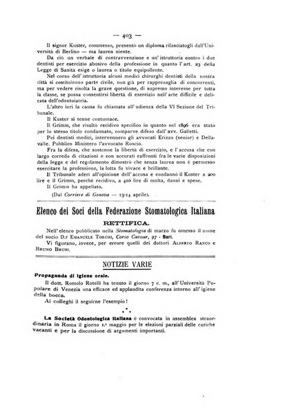 La stomatologia periodico mensile