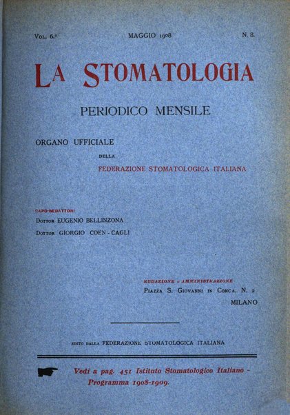 La stomatologia periodico mensile