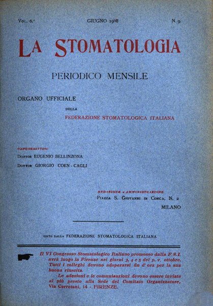 La stomatologia periodico mensile