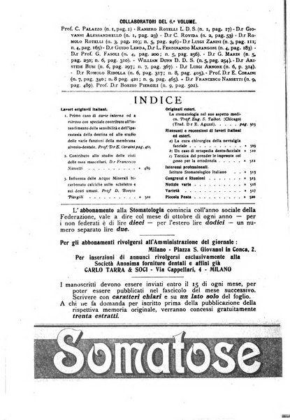 La stomatologia periodico mensile