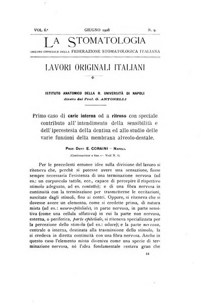 La stomatologia periodico mensile