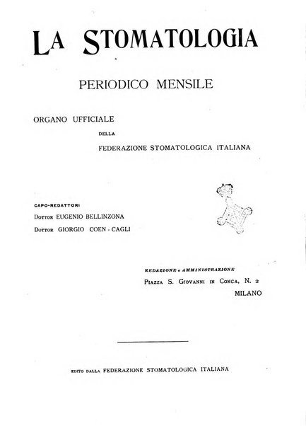 La stomatologia periodico mensile