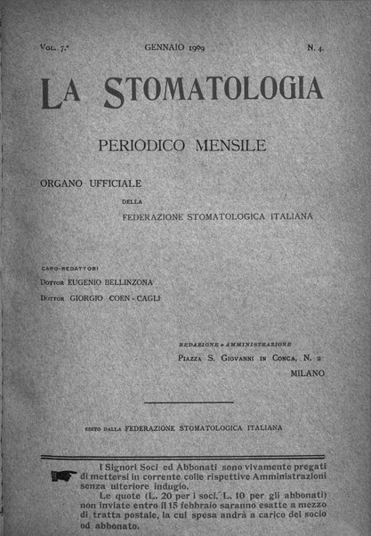 La stomatologia periodico mensile