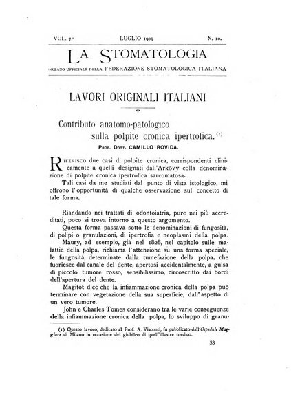 La stomatologia periodico mensile