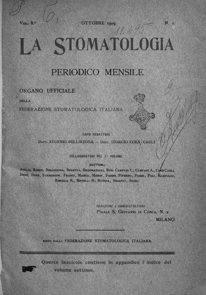 La stomatologia periodico mensile