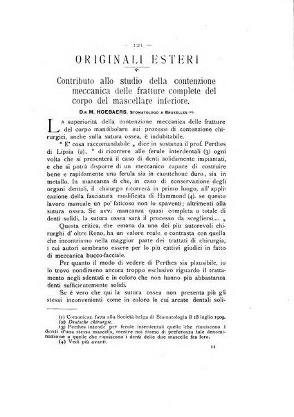 La stomatologia periodico mensile