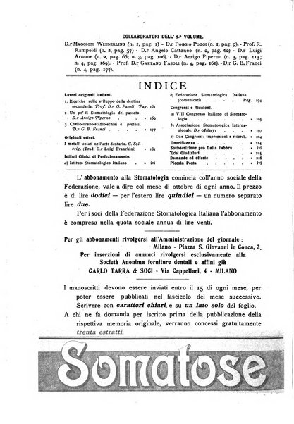 La stomatologia periodico mensile