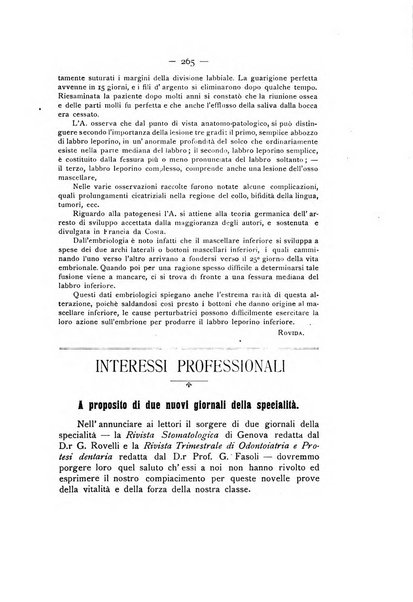 La stomatologia periodico mensile