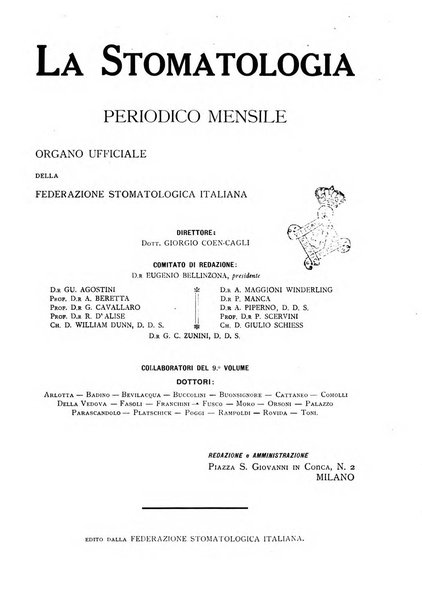 La stomatologia periodico mensile