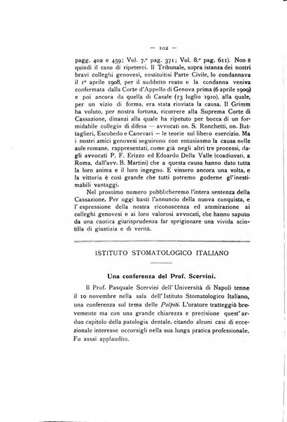 La stomatologia periodico mensile