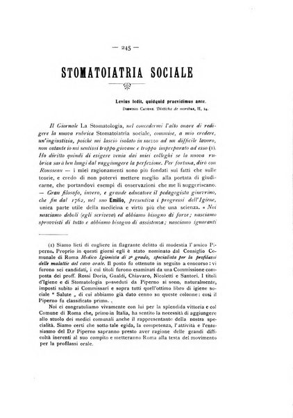 La stomatologia periodico mensile