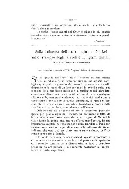 La stomatologia periodico mensile