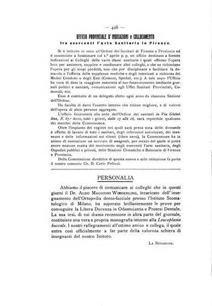 La stomatologia periodico mensile