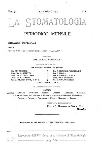 La stomatologia periodico mensile