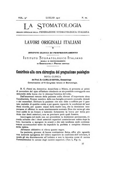 La stomatologia periodico mensile