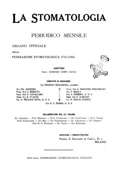 La stomatologia periodico mensile