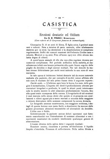 La stomatologia periodico mensile