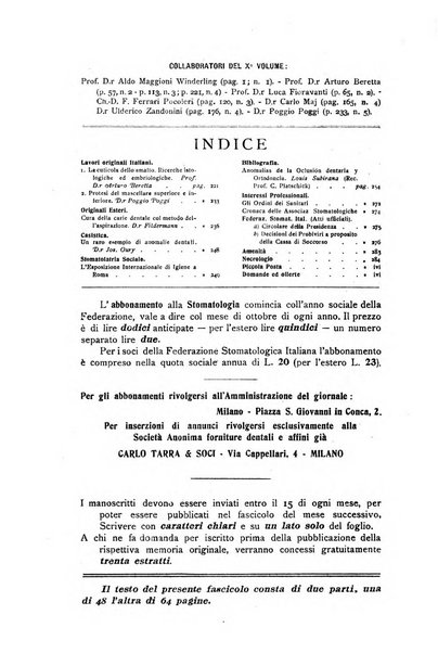 La stomatologia periodico mensile