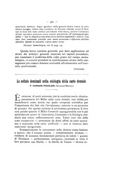 La stomatologia periodico mensile