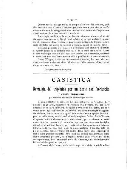 La stomatologia periodico mensile