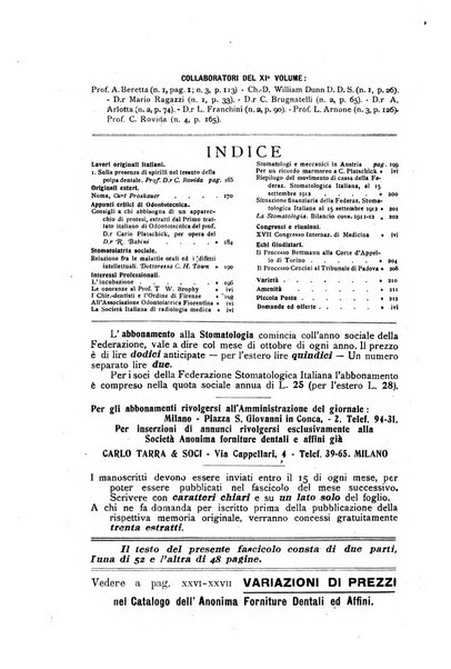 La stomatologia periodico mensile