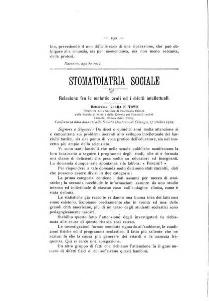 La stomatologia periodico mensile