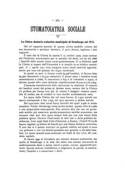 La stomatologia periodico mensile