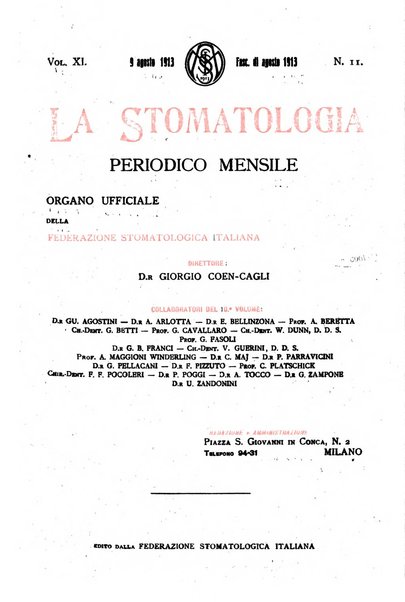 La stomatologia periodico mensile