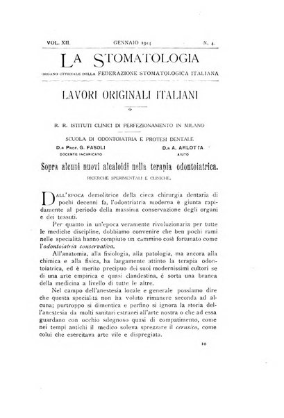 La stomatologia periodico mensile