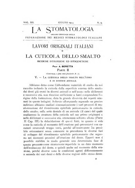 La stomatologia periodico mensile