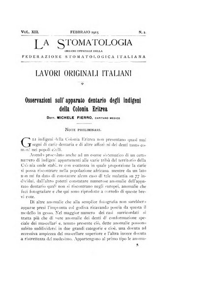 La stomatologia periodico mensile