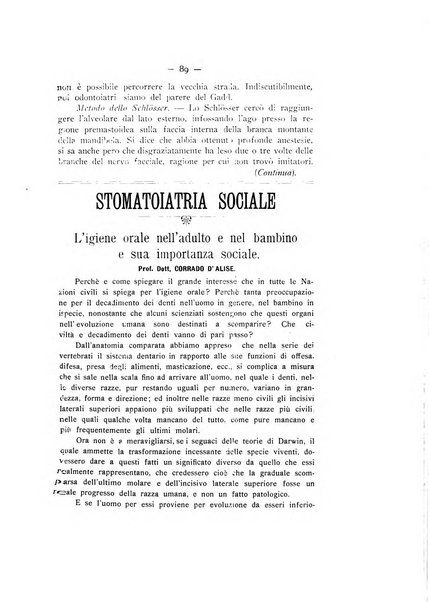 La stomatologia periodico mensile