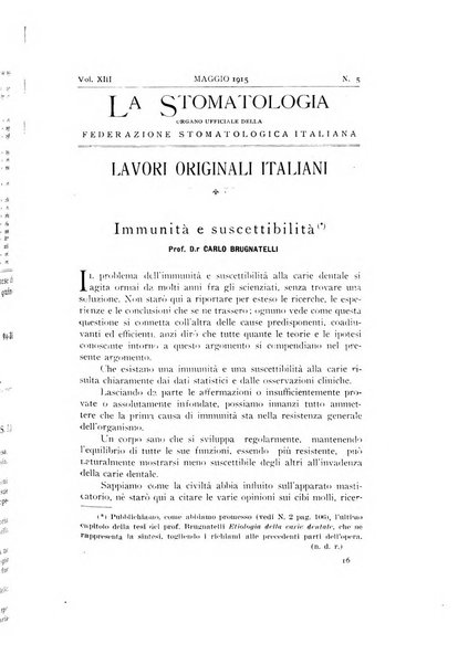 La stomatologia periodico mensile