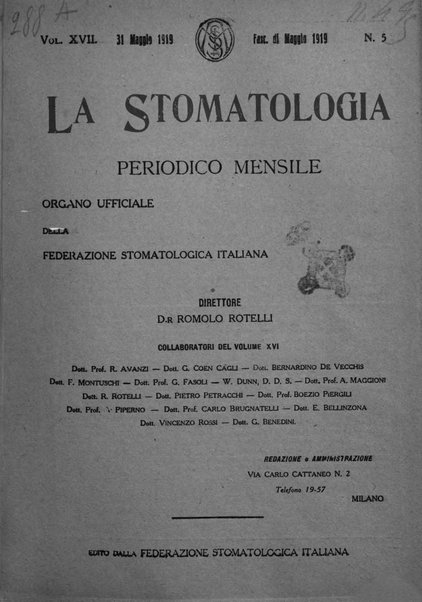 La stomatologia periodico mensile