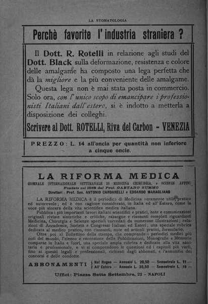 La stomatologia periodico mensile