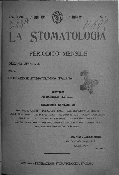 La stomatologia periodico mensile