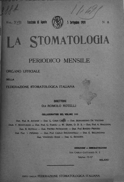 La stomatologia periodico mensile