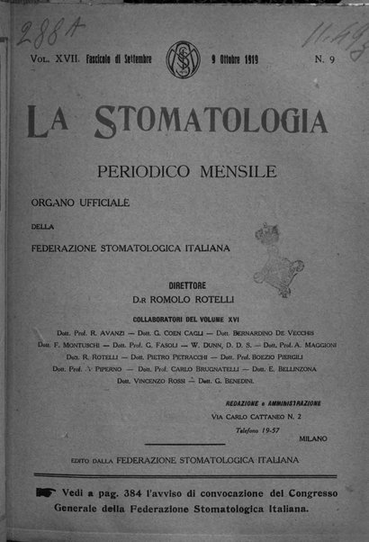 La stomatologia periodico mensile