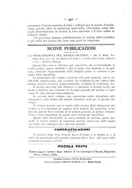 La stomatologia periodico mensile