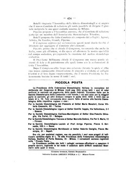 La stomatologia periodico mensile