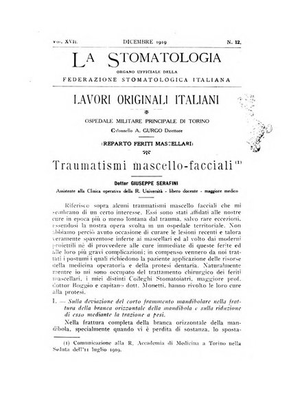 La stomatologia periodico mensile